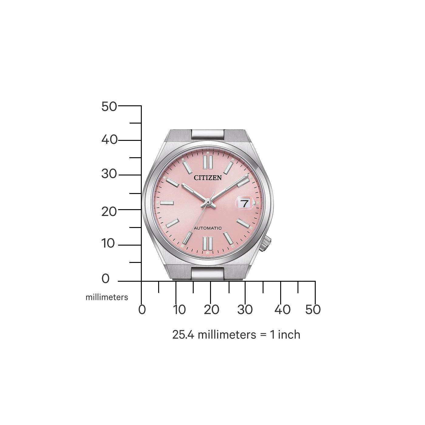 Citizen Tsuyosa 37 mm NJ0200-50Z Pembe Kadran Otomatik Kol Saati — görsel 3